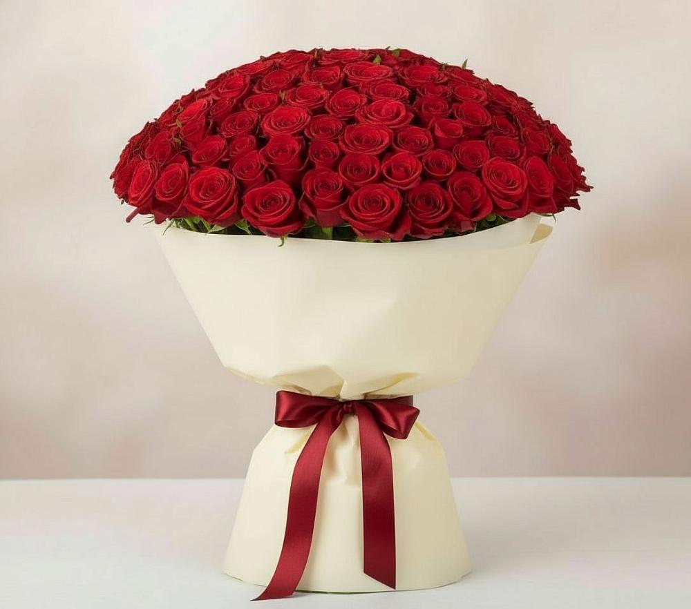 Букет 101 Красная роза Милано в Медвежьегорске