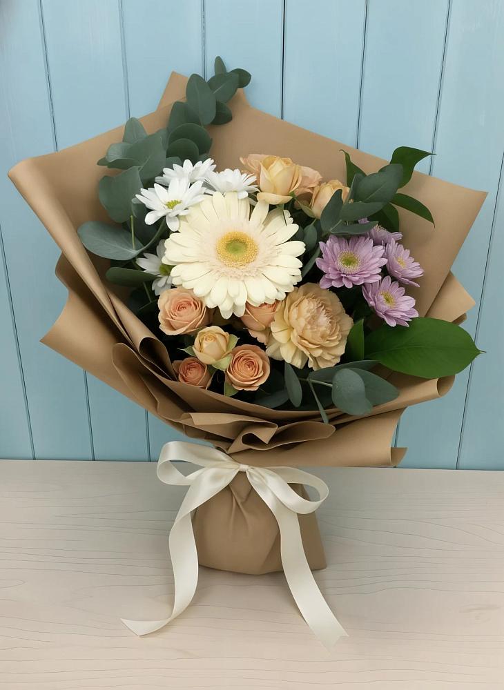 Букет цветов из: Герберы и Хризантемы в Медвежьегорске