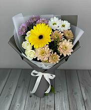 Букет цветов из:  Розы, Герберы и Хризантемы #REPLACE_PRED# Медвежьегорске