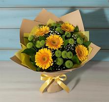 Букет цветов из:  Герберы и Хризантемы в Медвежьегорске