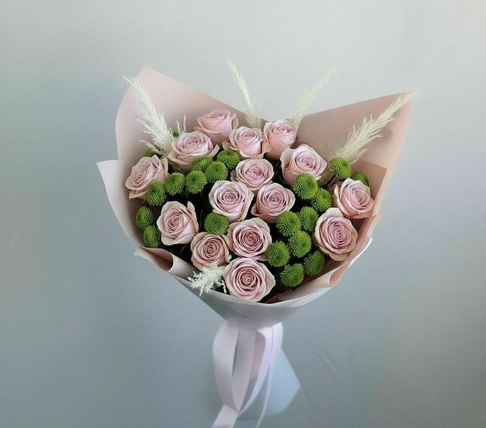 Букет цветов из: Розы и Хризантемы в Медвежьегорске