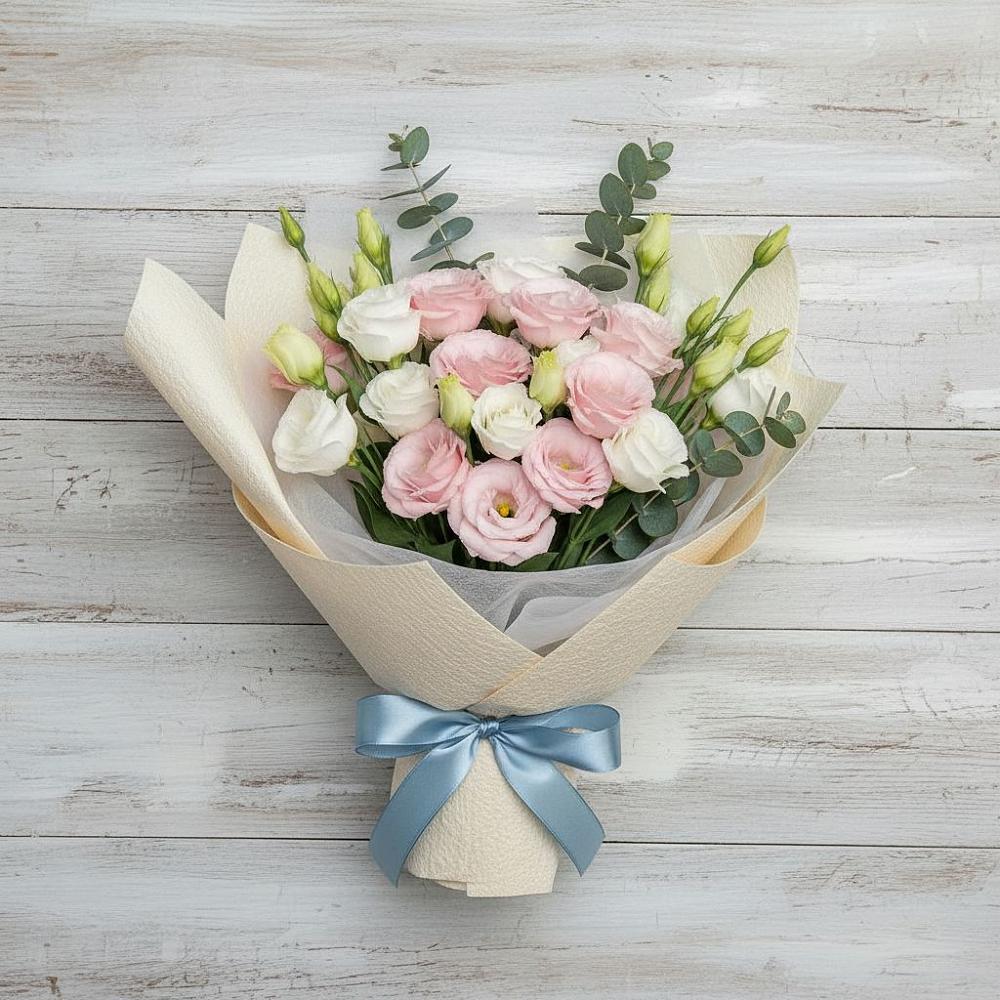 Букет цветов из: Лизиантусы в Медвежьегорске